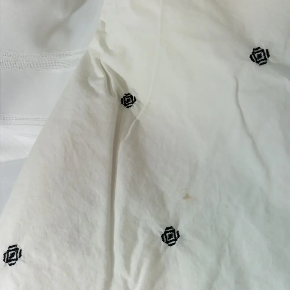 LUXE CREAM & BLACK EMBROIDERED & TASSLED ELEGANT DUVET COVER, 100% COTTON! SZ KG